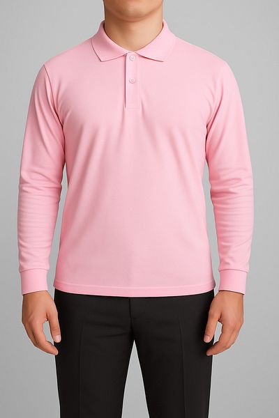 FATELLA Unisex Adult Long Sleeve Solid Color Basic Polo Collar High School Lacoste T-shirt