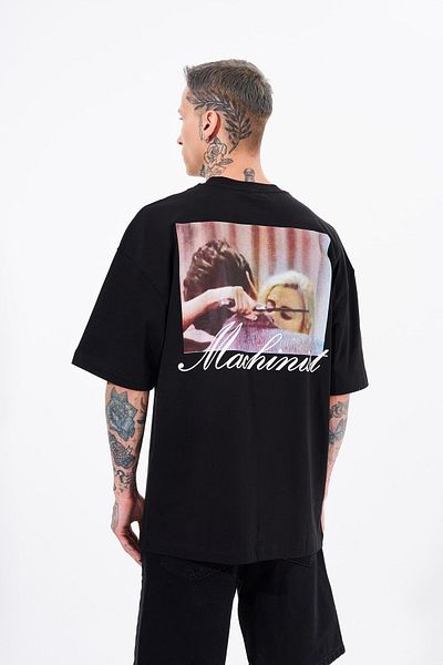 Machinist Men's Oversize Black T-Shirt - 'Don't Play With' Printed
