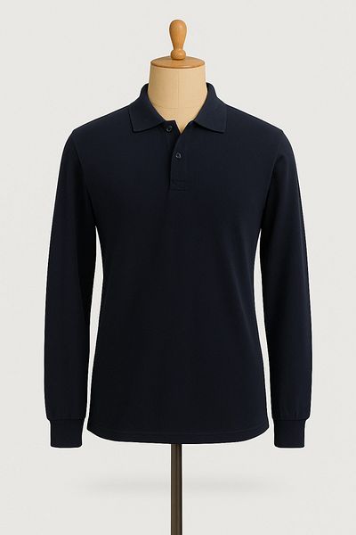 FATELLA Unisex Adult Long Sleeve Solid Color Basic Polo Collar High School Lacoste T-shirt