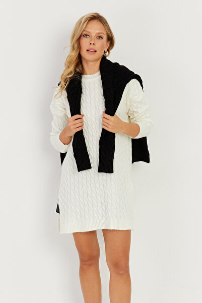 Cool & Sexy Dámská tunika pletená Ecru KZ2505