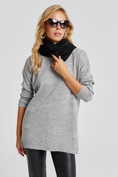 Cool & Sexy Women's Gray Knitwear Tunic YV110