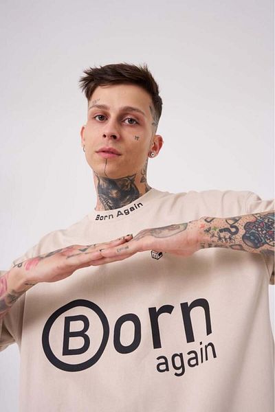 Machinist Imaginația pentru bărbați creează un tricou imprimat supradimensionat bej deschis