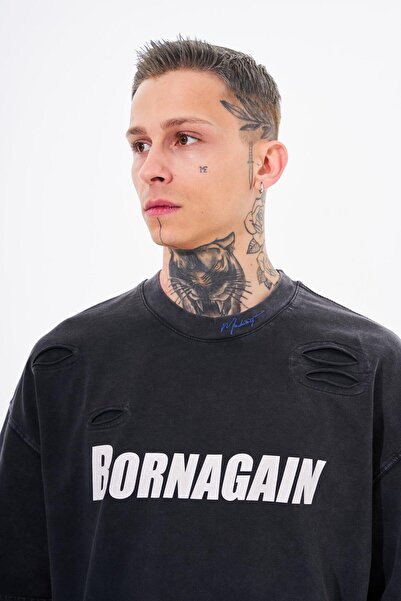 Machinist Ανδρικό μπλουζάκι Born Again Printed Washable Asphalt T-shirt