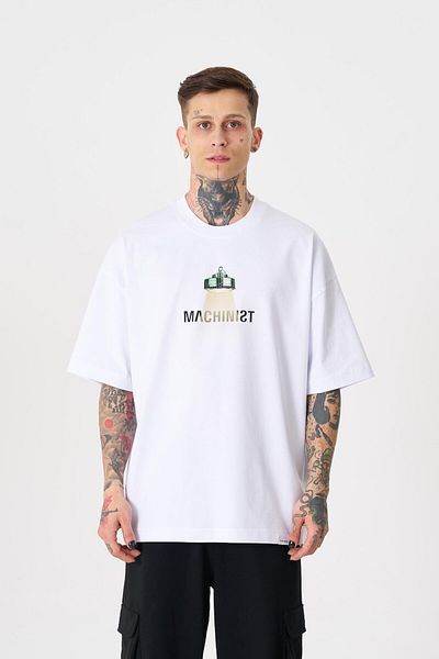 Machinist Ανδρικό λευκό μπλουζάκι Herb Machinist Oversize
