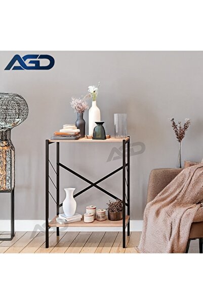 AGD طاولة ركن القهوة لغرفة المعيشة والمدخل والأريكة والبهو طاولة مدخل كونسول ومكتبة كتب خشب، بني