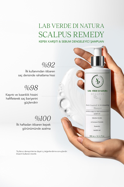 Lab Verde di Natura Scalpus Remedy | Kepeğe Ve Saç Dökülmesine Karşı Çift Etkili Bakım Şampuanı 300 ml