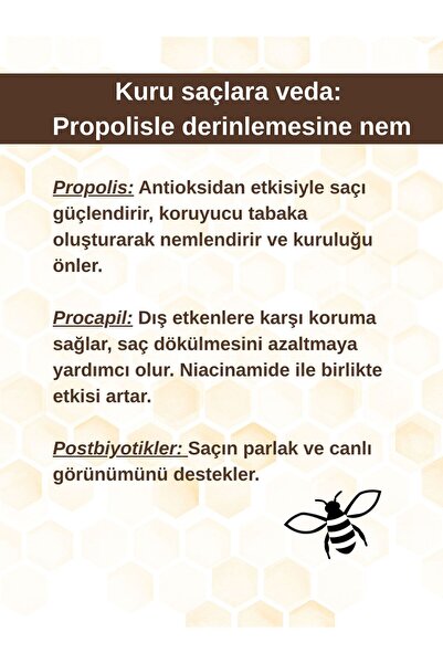ASHLEY JOY Kuru Ve Hassas Saçlar Için Besleyici Onarıcı Propolis, Procapil Keratin Saç Bakım Sütü