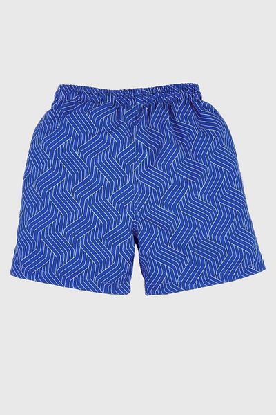 Gold Class Kidswear Pantaloni scurți de mare pentru băieți albaștri cu model linie și șnur