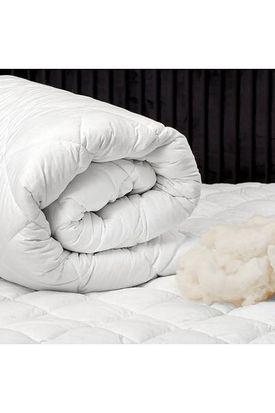 yasetex tasarım Double Wool Quilt 195X215 cm - 100% Lamb Wool, 3 Kg, Breathable, Sweat-Free, 4 Seasons Comfort