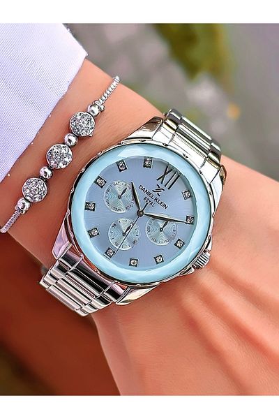 Daniel Klein Cut Glass Women's Wristwatch. with Light Glass Design and Sturdy Steel Band 2 Years Warranty
