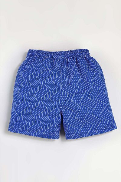 Gold Class Kidswear Ανδρικό μαγιό μπλε ριγέ με αδιάβροχο και κορδόνι