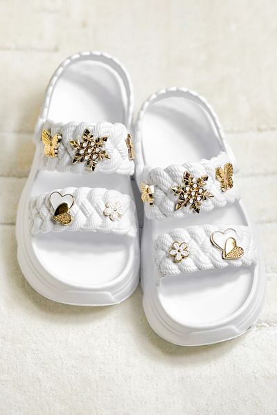 Ayakkabı Durağı Women's Heeled Soft Sole Stone Sandals Slippers