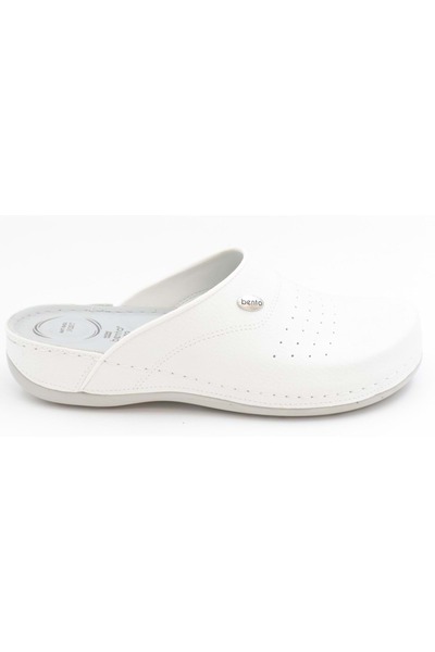 Kocamanlar Ayakkabı Bento D.R Recommended Orthopedic Sabo Slippers Non-Slip Sole Hospital Slippers White