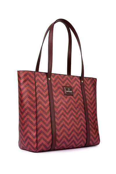 gio&mi Claret Red Zigzag Karen Hand and Shoulder Bag