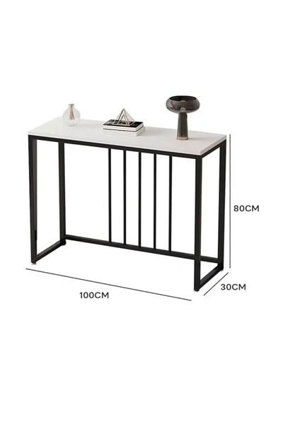 Generic Entryway Console Table, Narrow MDF Side Table, Stainless Steel Frame and Bases
