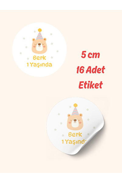 ST Design Kişiye Özel İsimli Doğum Günü Etiketi, Kendinden Yapışkanlı Babyshower, Hoşgeldin Bebek Sticker