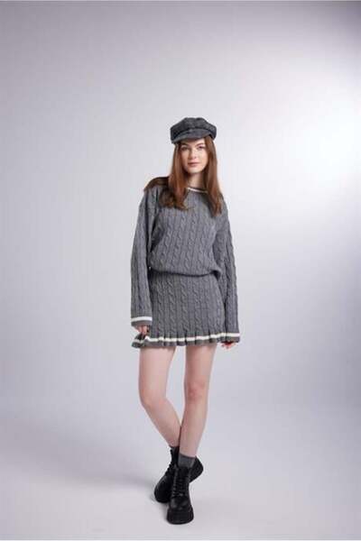 Markano Gray Harold Knitwear Skirt