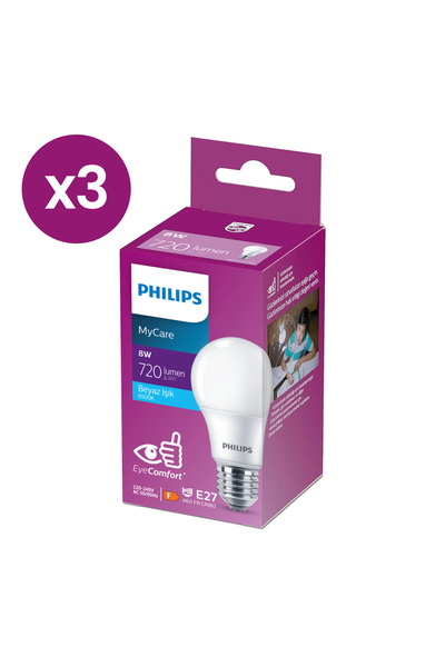 Philips Ledbulb 8-60w 806lm E27 New Gen 3’lü Ampul – 6500k - Beyaz Işık