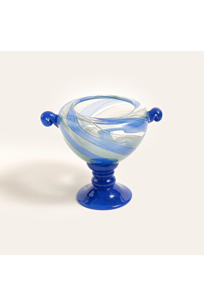 Zsa Zsa Zsu Baıta Cam Vazo 27x20x23 Cm Mavi