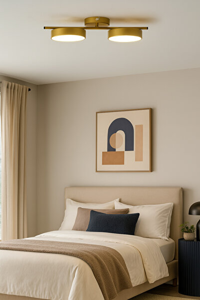 Modavize Tual Salon Yatak Odası Giyinme Odası Mutfak Beyaz Işık Ledli Eskitme Renk 2 Li Led Avize