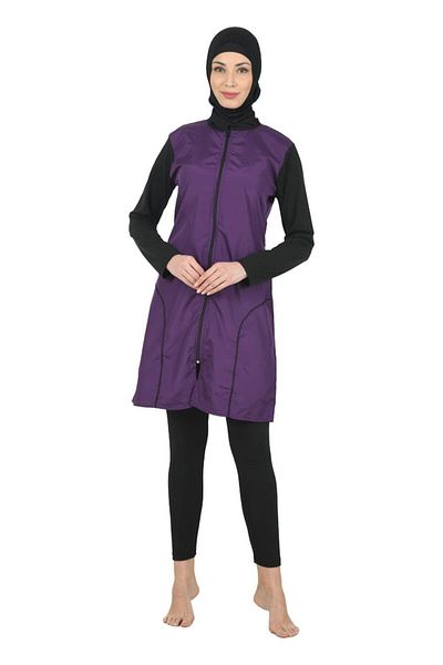 Fantasy Full Covered Parachute Fabric Large Size Hijab Swimsuit 3372
