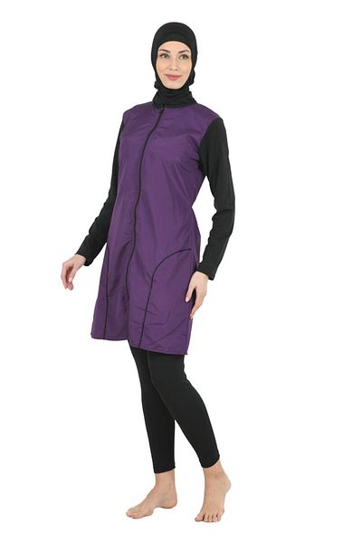 Fantasy Full Covered Parachute Fabric Large Size Hijab Swimsuit 3372