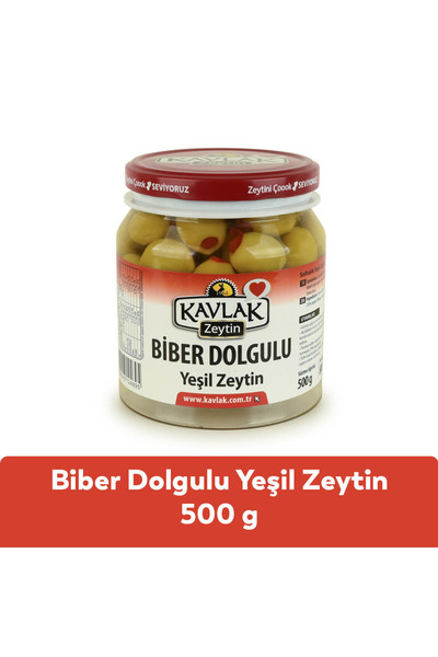 Kavlak Zeytin Biber Dolgulu Yeşil Zeytin 500 GR