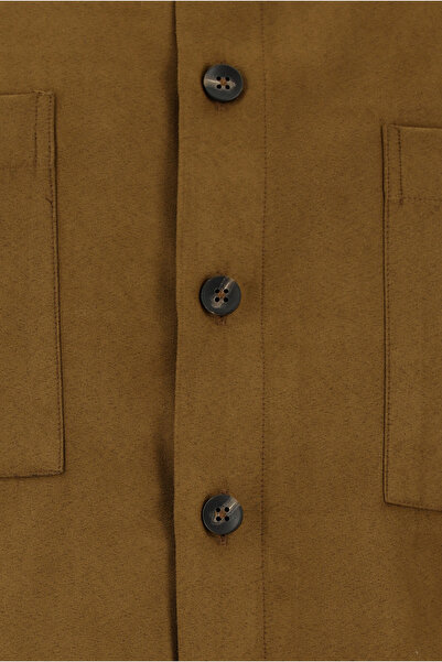 Abdullah Kiğılı Uzun Kol Oversize Süet Gömlek