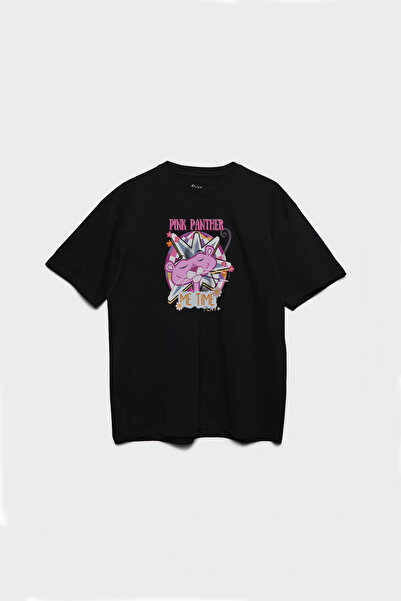 Kids Pink Panther Pink Panther Printed Unisex Black Kids T-Shirt