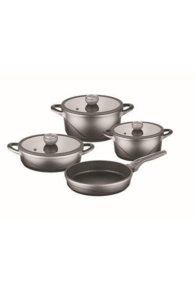 OMS Collection - 3559 Monochrome - 7 Pieces, Biogranite Casting, Silver Color Body, Silver Color Detail