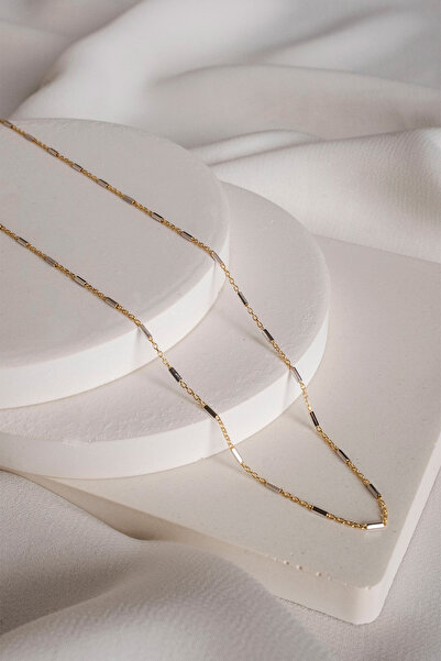 Safir Kuyumculuk Altın Silindir Küp Zincir Kolye