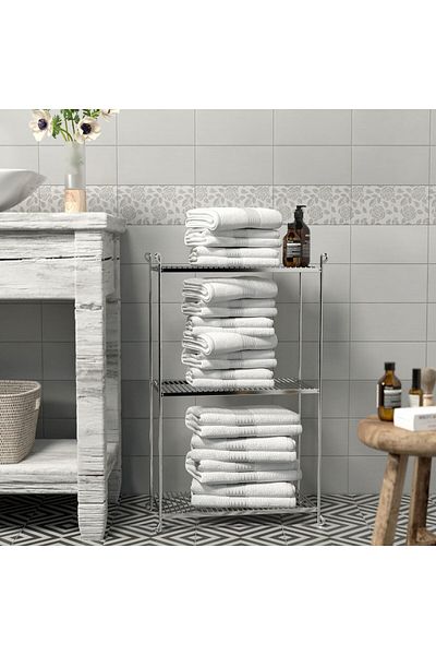 Tekno-tel TEKNOTEL Τριών Επιπέδων Μεταλλικό Organizer - Σχάρα για Πετσέτες και Παπούτσια Chrome MG015