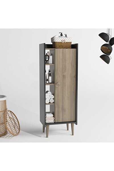 lagomood Ruby Çok Amaçlı Dolap Banyo & Mutfak Antrasit Ceviz