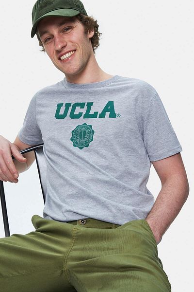 UCLA Gayley Gray Crew Neck Printed Standard Fit Men's Tshirt