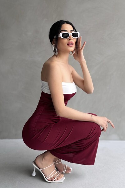 New Now Strapless Neck Sandy Dress