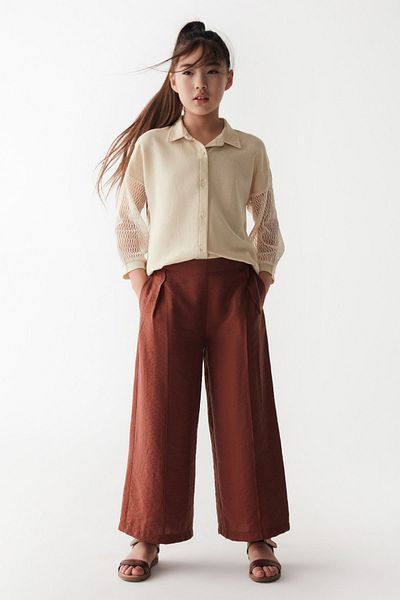 HAUSEkids 8-14 Years Terracotta Cotto Girl's Trouser Suit -Cream-