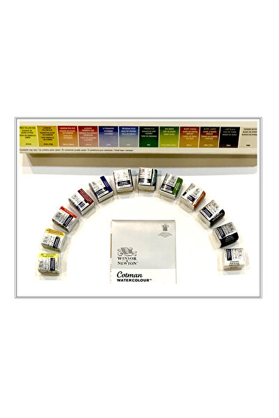 Winsor Newton 12 Adet Cotman Yedek Sulu Boya Tableti Yarım Tablet Suluboya Seti Kutusuz, Paletsiz, Fırçasız