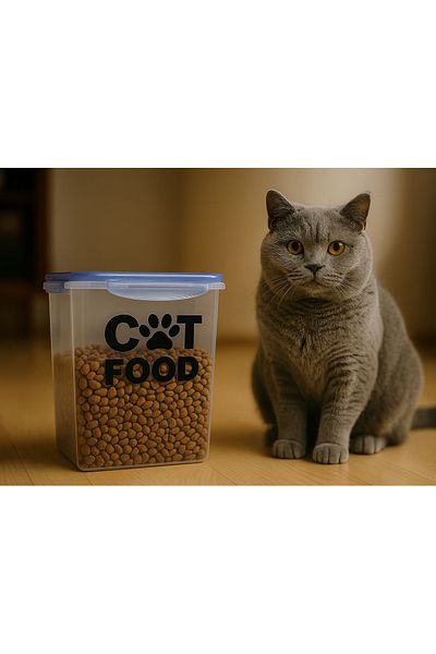 DEEMBRO Cat Food Storage Container Transparent Sealed Lid Bfa Free Average Take about 2.5-kg Food