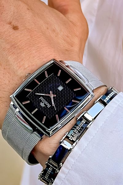 Bentini Men's Wristwatch - Guaranteed, Waterproof and Rustproof, Colorfast Steel Cord and Case