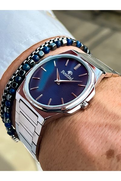 Bentini Men's Wristwatch - Guaranteed, Waterproof and Rustproof, Colorfast Steel Cord and Case