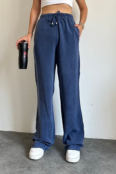 Feela Moda 2008 Lace-Up Elastic Waist Washable Modal Woven Palazzo Women's Trousers
