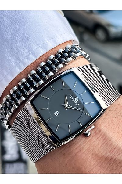 Bentini Men's Wristwatch - Guaranteed, Waterproof and Rustproof, Colorfast Steel Cord and Case