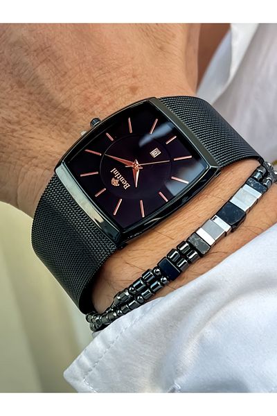 Bentini Men's Wristwatch - Guaranteed, Waterproof and Rustproof, Colorfast Steel Cord and Case
