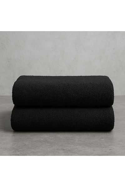 Elaganya Black Sports Fitness Towel Stain Resistant Hairdresser Barber Towel 50X90 cm 2Pcs
