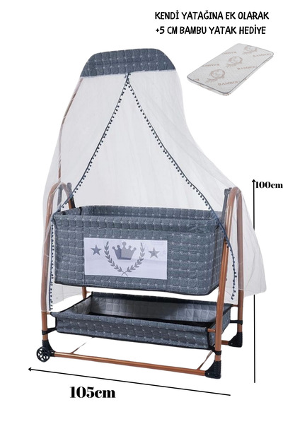 mamie Roma Anne Yanı Sallanır Sabitlenebilir Portatif Sepet Beşik Hamak Beşik