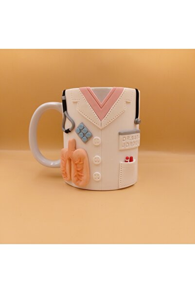 kuphane 3D Embossed Doctor Gift Mug Cup, Handmade Special Design Chest Diseases Doctor Gift