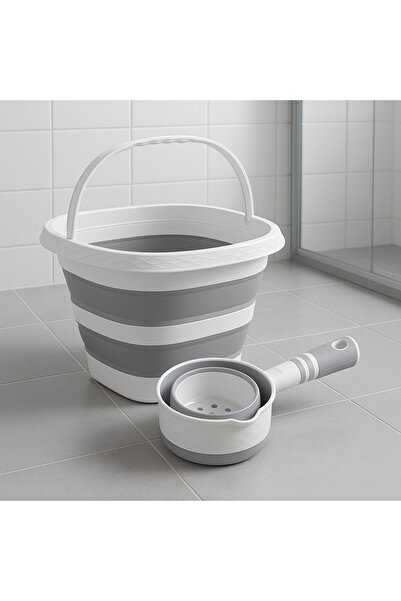 Zuu Baby DAMLA Gri Katlanır Su Kovası Ve Maşrapa YENİ ÜRÜN