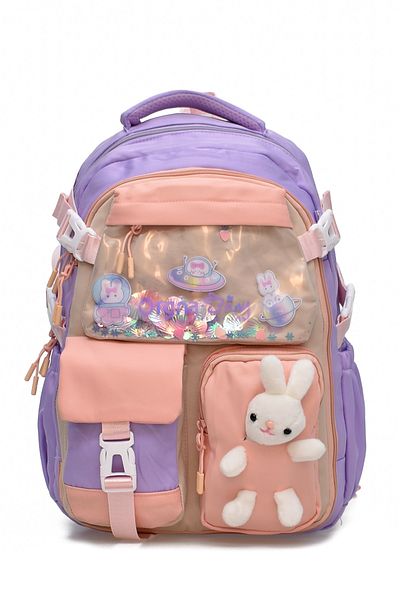 ELATAE Orthopedic Luxury Fabric Multi-Eye Children's Primary School Backpack School Bag 1461