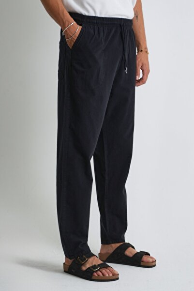 Dechers Erkek Yazlık Rahat Kalıp %100 Pamuk Keten Görünümlü Pantolon E205