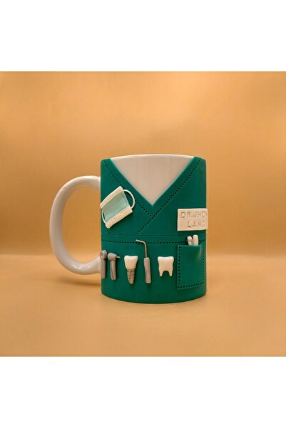 kuphane Kişiye Özel Diş Hekimi Hediyesi, El Yapımı 3d Kabartma Doktor Kupa Ba...